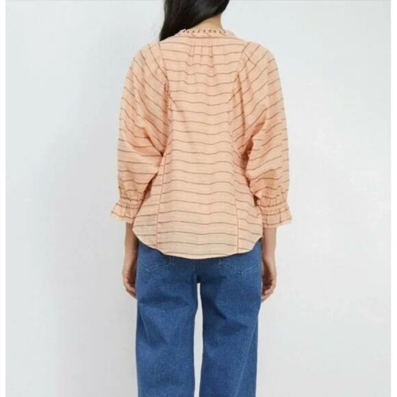 Apiece Apart Cala Bib Blouse Top Blouse Orange Womens Size 2 XS - Picture 2 of 16